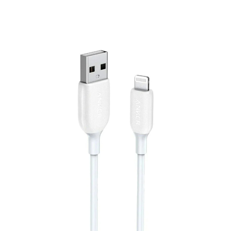 Anker PowerLine III 6ft USB-A Cable with Lightning Connector - White - كابل